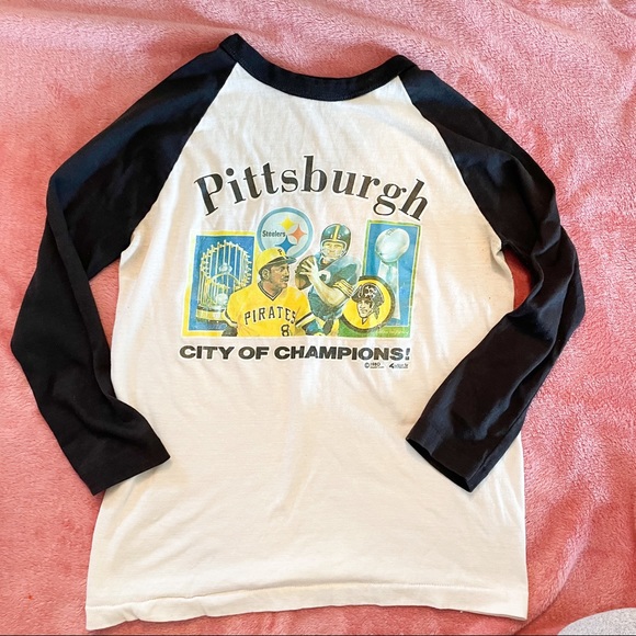 Vintage Pittsburgh City of Champions Baseball Tee - Picture 2 of 5
